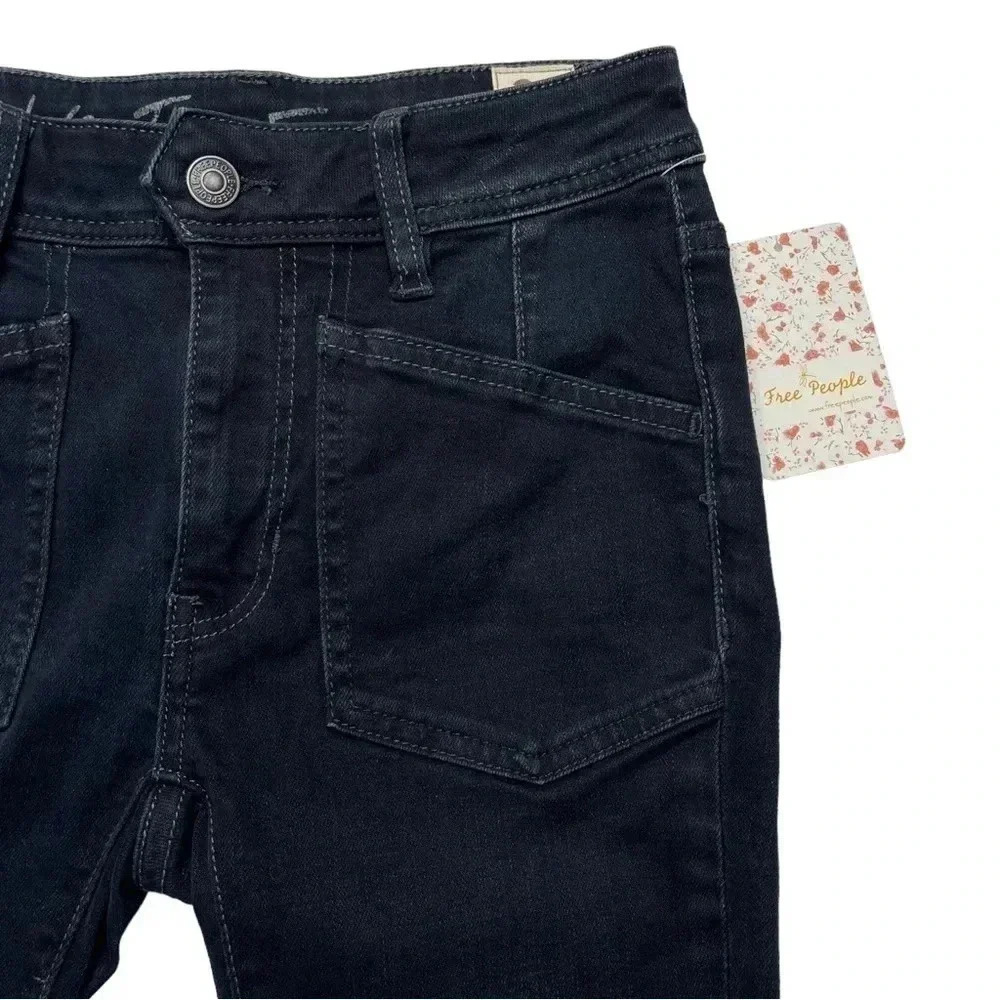 We The Free Ivy Released Hem Mid Rise Dark Navy Womens Skinny Jeans Size 24 - Picture 9 of 11